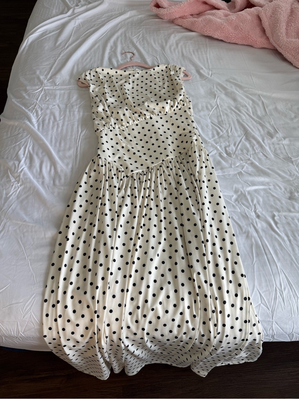Cream Polka Dot Dress - Classic Black Spots